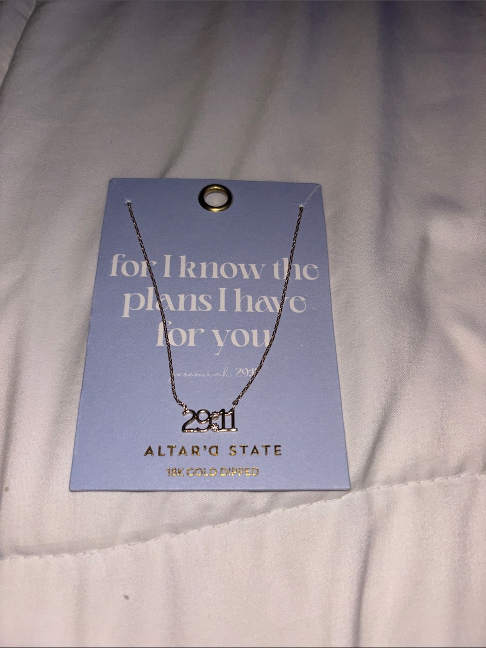 Altar'd State gold Bible verse pendant necklace
